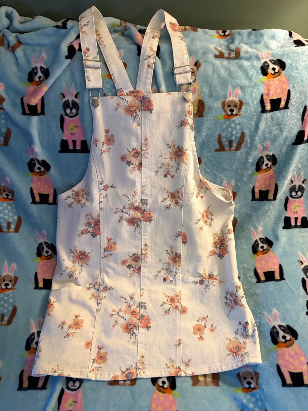 Floral Pink & White Overalls
